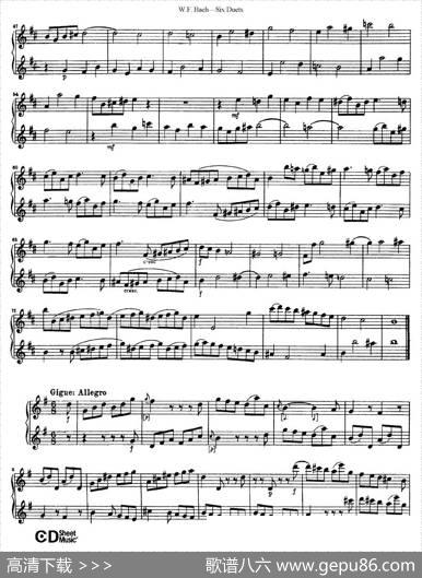SixDuets（6首二重奏）（2）|W.F.巴赫