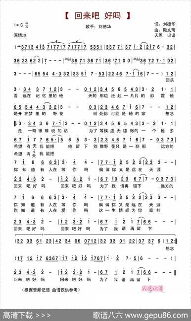 回来吧好吗 - 刘德华|殿文琦
