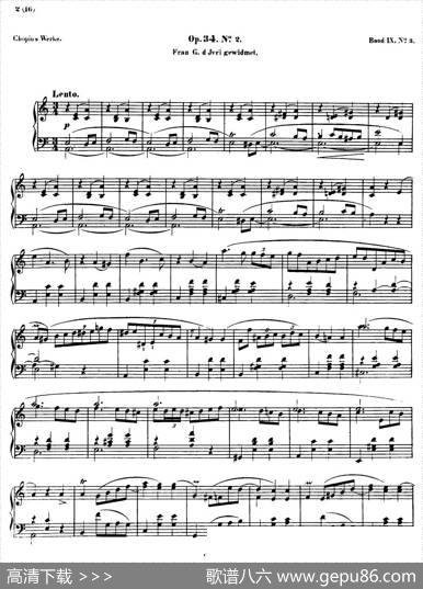 ValsebrillanteOp34No2（A小调华丽圆舞曲Op.34-2）|肖邦