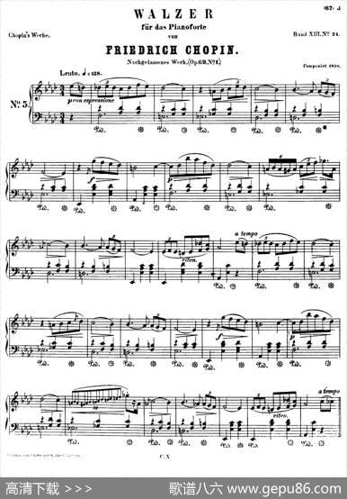 L'adieuOp69No1（降A大调离别圆舞曲Op.69-1）|肖邦