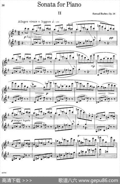 塞缪尔·巴伯-降e小调钢琴奏鸣曲op.26v.2|塞缪尔·巴伯