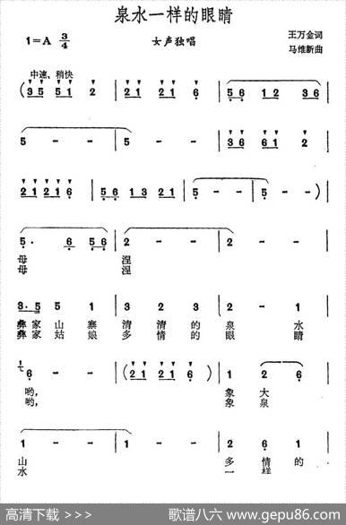 泉水一样的眼睛 - 王万金|马维新