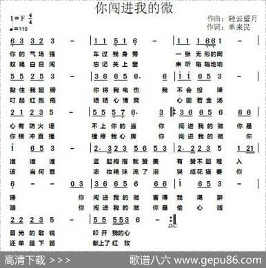 你闯进我的微 - 单来民|轻云望月