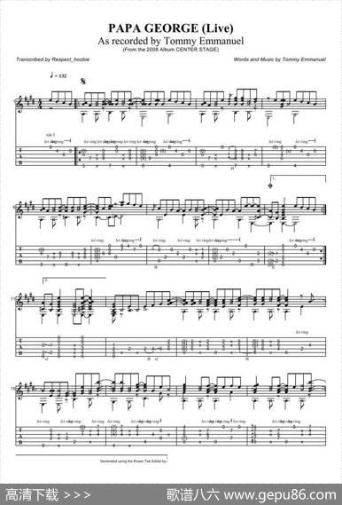 tommyemmanuel：papageorgeversion（指弹吉它）