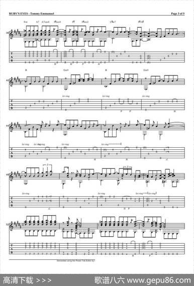 tommyemmanuel：rubyseyes（指弹吉它）