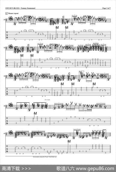 tommyemmanuel：steviesblues（指弹吉它）