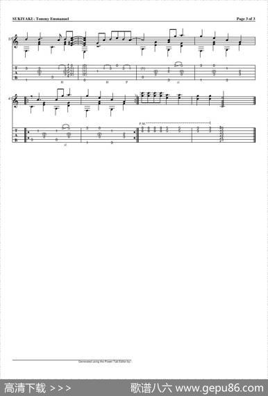 tommyemmanuel：sukiyaki2（指弹吉它）