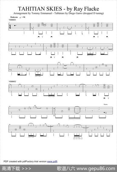 tommyemmanuel：tahitianskies（指弹吉它）