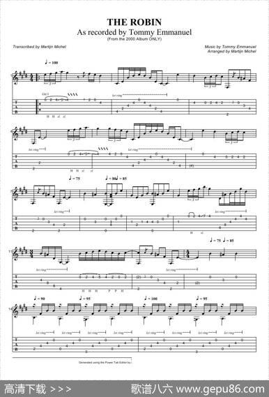 tommyemmanuel：therobin（指弹吉它）
