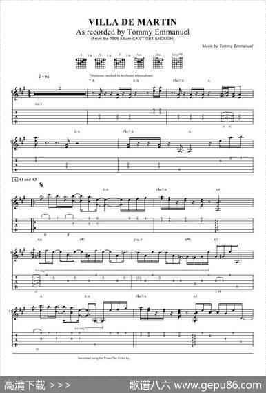 tommyemmanuel：villademartin（指弹吉它）
