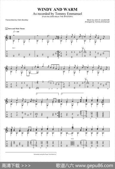 tommyemmanuel：windyandwarm（指弹吉它）