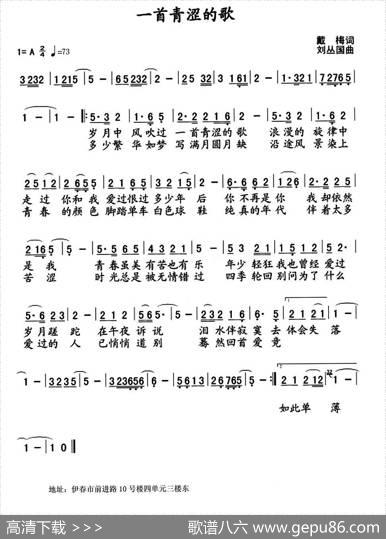 一首青涩的歌 - 戴梅|刘丛国