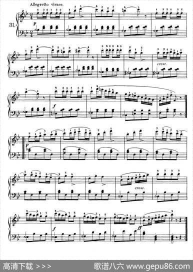OneHundredandTenEasyandProgressiveExercisesOp.453（车尔尼110首简易练习曲31——40）|车尔尼