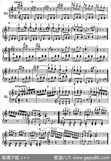 OneHundredandTenEasyandProgressiveExercisesOp.453（车尔尼110首简易练习曲41——51）|车尔尼