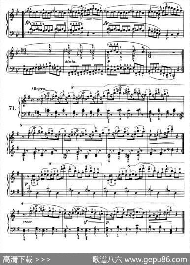 OneHundredandTenEasyandProgressiveExercisesOp.453（车尔尼110首简易练习曲61——71）|车尔尼