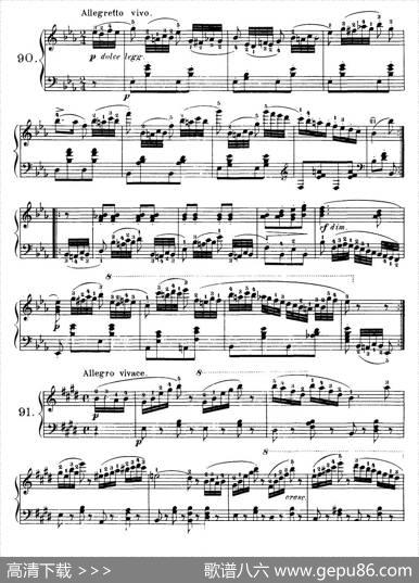 OneHundredandTenEasyandProgressiveExercisesOp.453（车尔尼110首简易练习曲90——100）|车尔尼