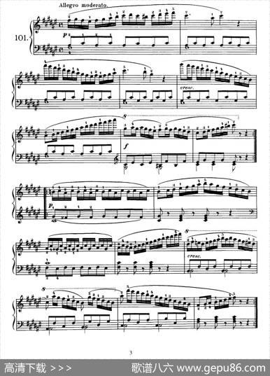 OneHundredandTenEasyandProgressiveExercisesOp.453（车尔尼110首简易练习曲101——110）|车尔尼