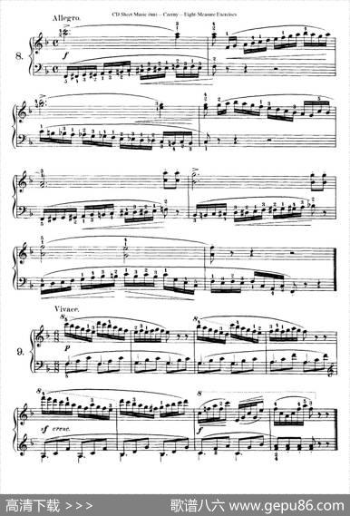 160Eight-MeasureExercises.Op.821（车尔尼160首钢琴八小节练习曲（1——18））|车尔尼