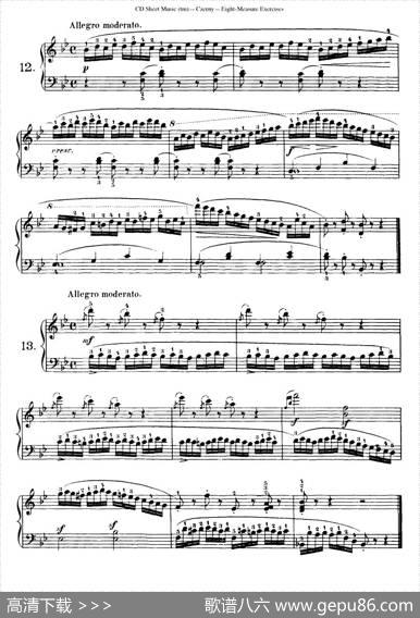 160Eight-MeasureExercises.Op.821（车尔尼160首钢琴八小节练习曲（1——18））|车尔尼