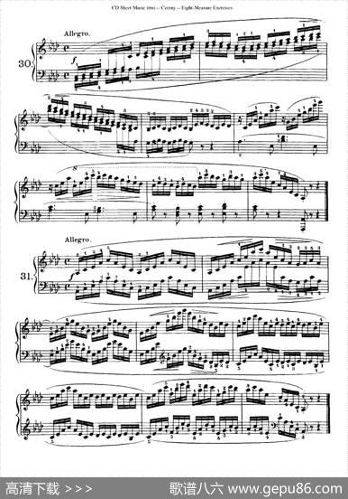 160Eight-MeasureExercises.Op.821（车尔尼160首钢琴八小节练习曲（19——35））|车尔尼