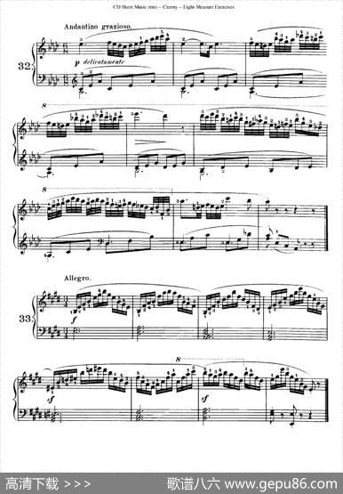 160Eight-MeasureExercises.Op.821（车尔尼160首钢琴八小节练习曲（19——35））|车尔尼