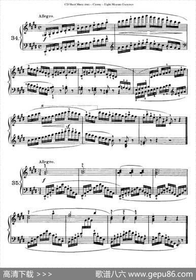 160Eight-MeasureExercises.Op.821（车尔尼160首钢琴八小节练习曲（19——35））|车尔尼