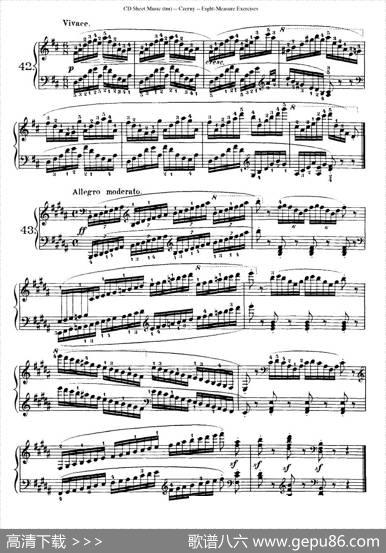 160Eight-MeasureExercises.Op.821（车尔尼160首钢琴八小节练习曲（36——53））|车尔尼