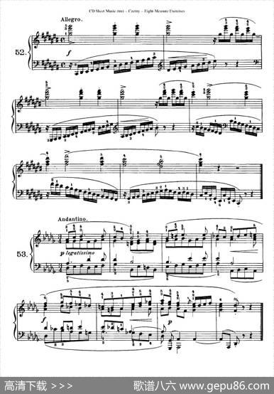 160Eight-MeasureExercises.Op.821（车尔尼160首钢琴八小节练习曲（36——53））|车尔尼