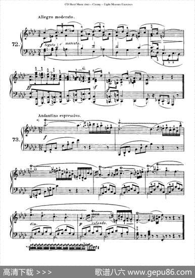 160Eight-MeasureExercises.Op.821（车尔尼160首钢琴八小节练习曲（72——87））|车尔尼
