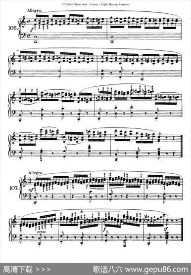 160Eight-MeasureExercises.Op.821（车尔尼160首钢琴八小节练习曲（104——121））|车尔尼