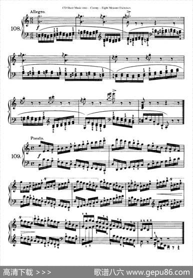 160Eight-MeasureExercises.Op.821（车尔尼160首钢琴八小节练习曲（104——121））|车尔尼