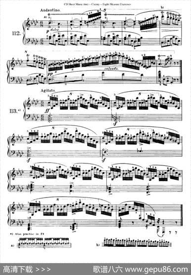 160Eight-MeasureExercises.Op.821（车尔尼160首钢琴八小节练习曲（104——121））|车尔尼