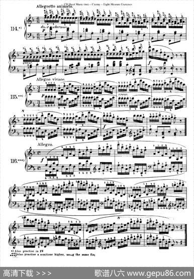 160Eight-MeasureExercises.Op.821（车尔尼160首钢琴八小节练习曲（104——121））|车尔尼