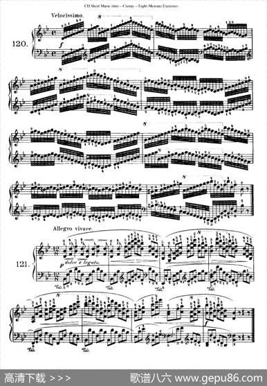160Eight-MeasureExercises.Op.821（车尔尼160首钢琴八小节练习曲（104——121））|车尔尼