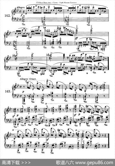 160Eight-MeasureExercises.Op.821（车尔尼160首钢琴八小节练习曲（142——160））|车尔尼