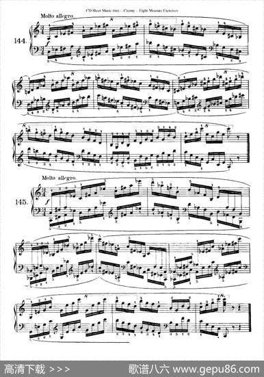 160Eight-MeasureExercises.Op.821（车尔尼160首钢琴八小节练习曲（142——160））|车尔尼