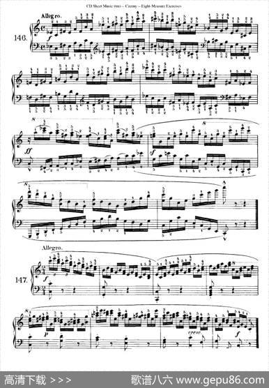 160Eight-MeasureExercises.Op.821（车尔尼160首钢琴八小节练习曲（142——160））|车尔尼