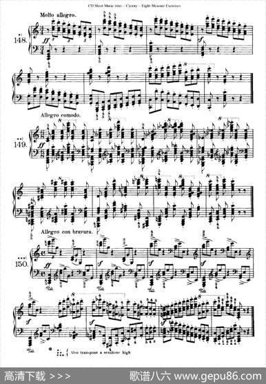 160Eight-MeasureExercises.Op.821（车尔尼160首钢琴八小节练习曲（142——160））|车尔尼