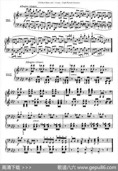 160Eight-MeasureExercises.Op.821（车尔尼160首钢琴八小节练习曲（142——160））|车尔尼