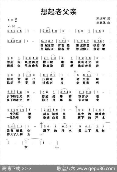 想起老父亲 - 宋继军|刘北休