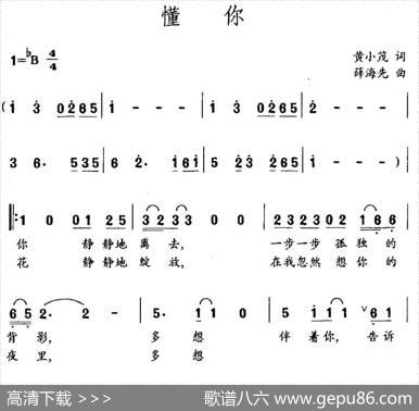 懂你（黄小茂词薛海先曲） - 黄小茂|薛海先