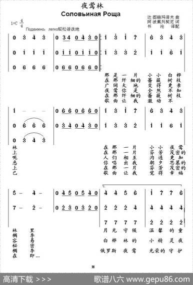 [俄]夜莺林（合唱） - [俄]达·图赫玛诺夫|[俄]阿·波佩列契尼