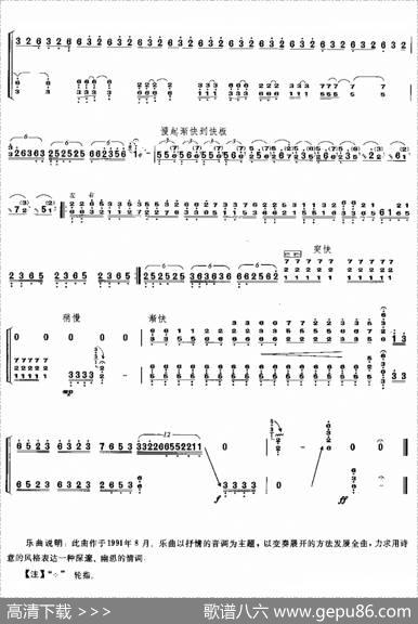 抒情幻想曲（古筝谱）|徐晓林