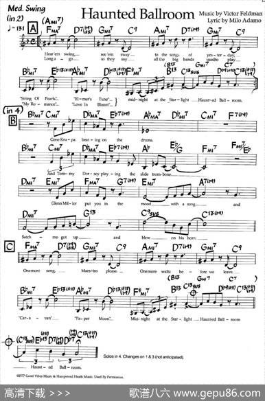 HauntedBallroom（爵士钢琴曲）