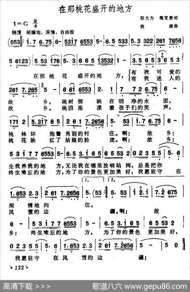 在那桃花盛开的地方（6个版本） - 邬大为、魏宝贵|铁源
