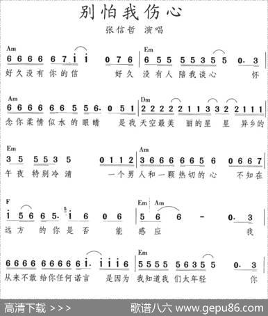 别怕我伤心