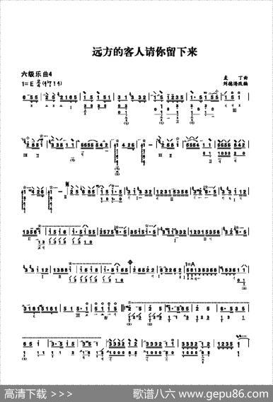 远方的客人请你留下来|麦丁曲、刘德海改编
