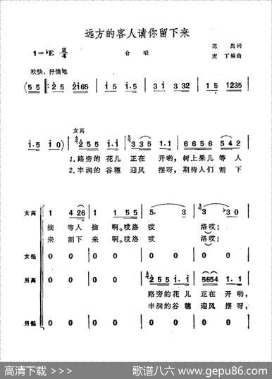 远方的客人请你留下来