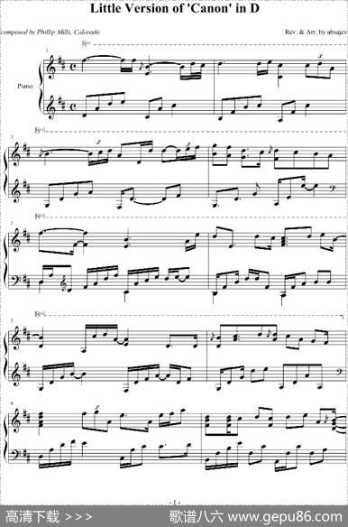 卡农随想曲（LittleVersionof'Canon'inD）