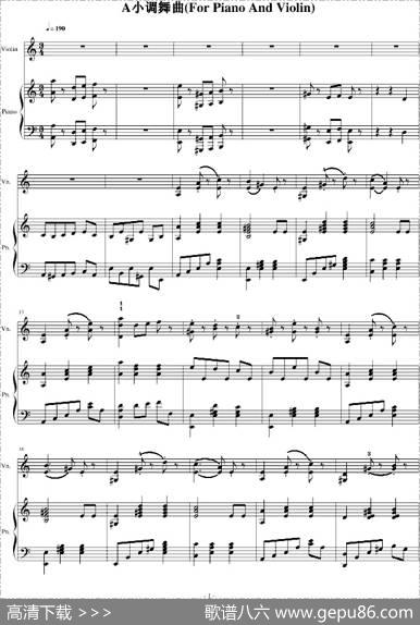 A小调舞曲（ForPianoAndViolin）